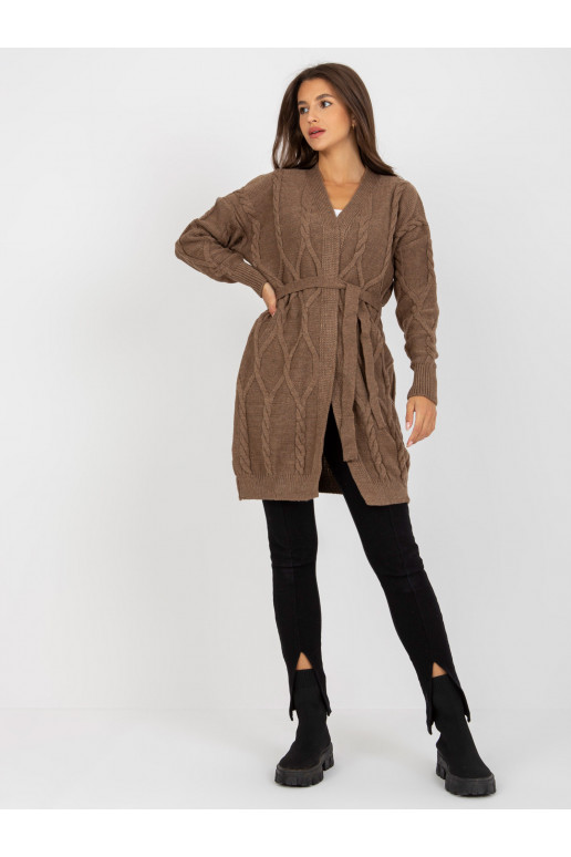 Rudas moteriškas megztinis su pynėmis...