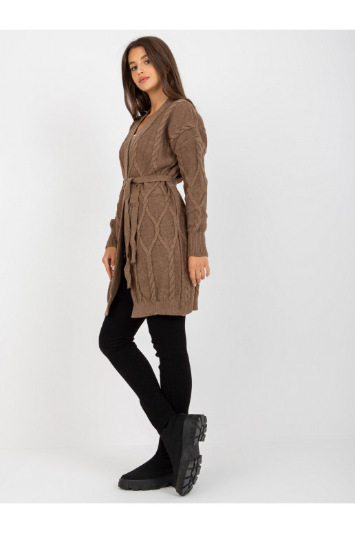 Rudas moteriškas megztinis su pynėmis...