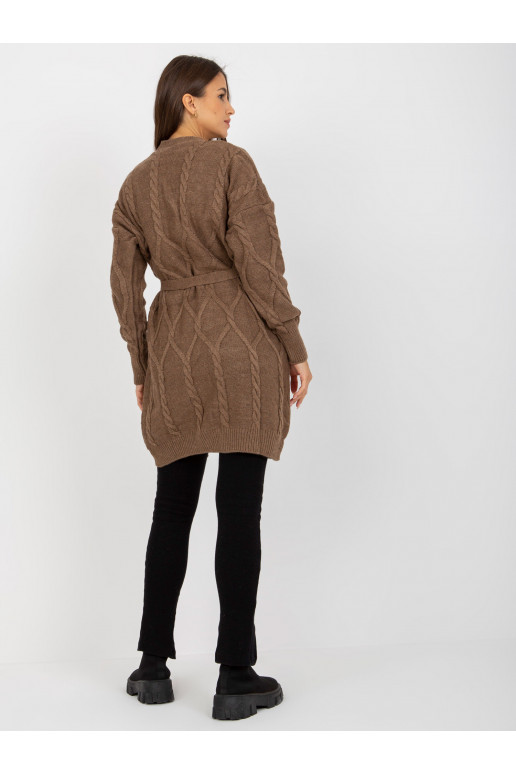 Rudas moteriškas megztinis su pynėmis...